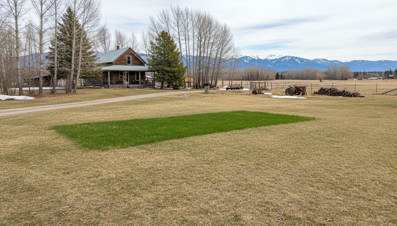 Green grass over septic drain field — warning sign of system problems
