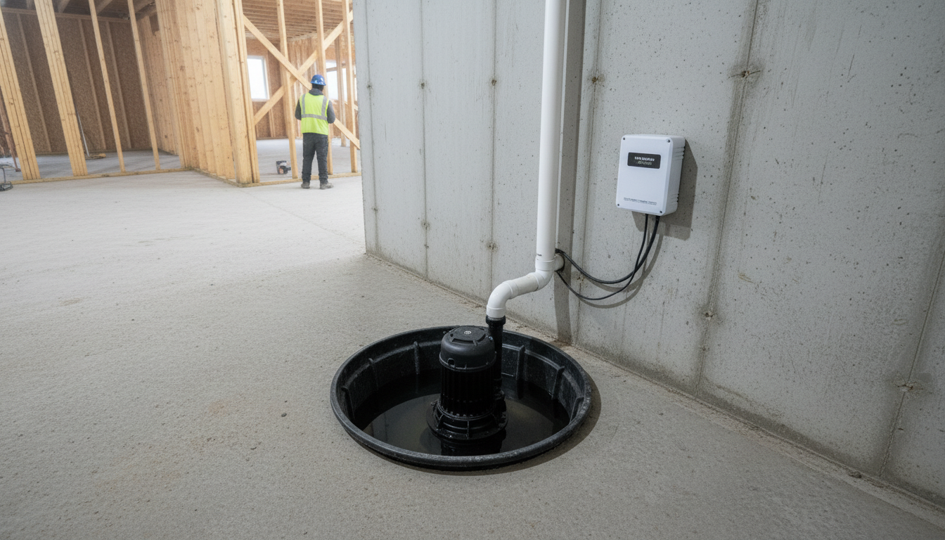 Code-compliant sump pump installation in North Bay home